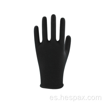 Hespax Trabajo transpirable guantes protectores de nylon negro tejido